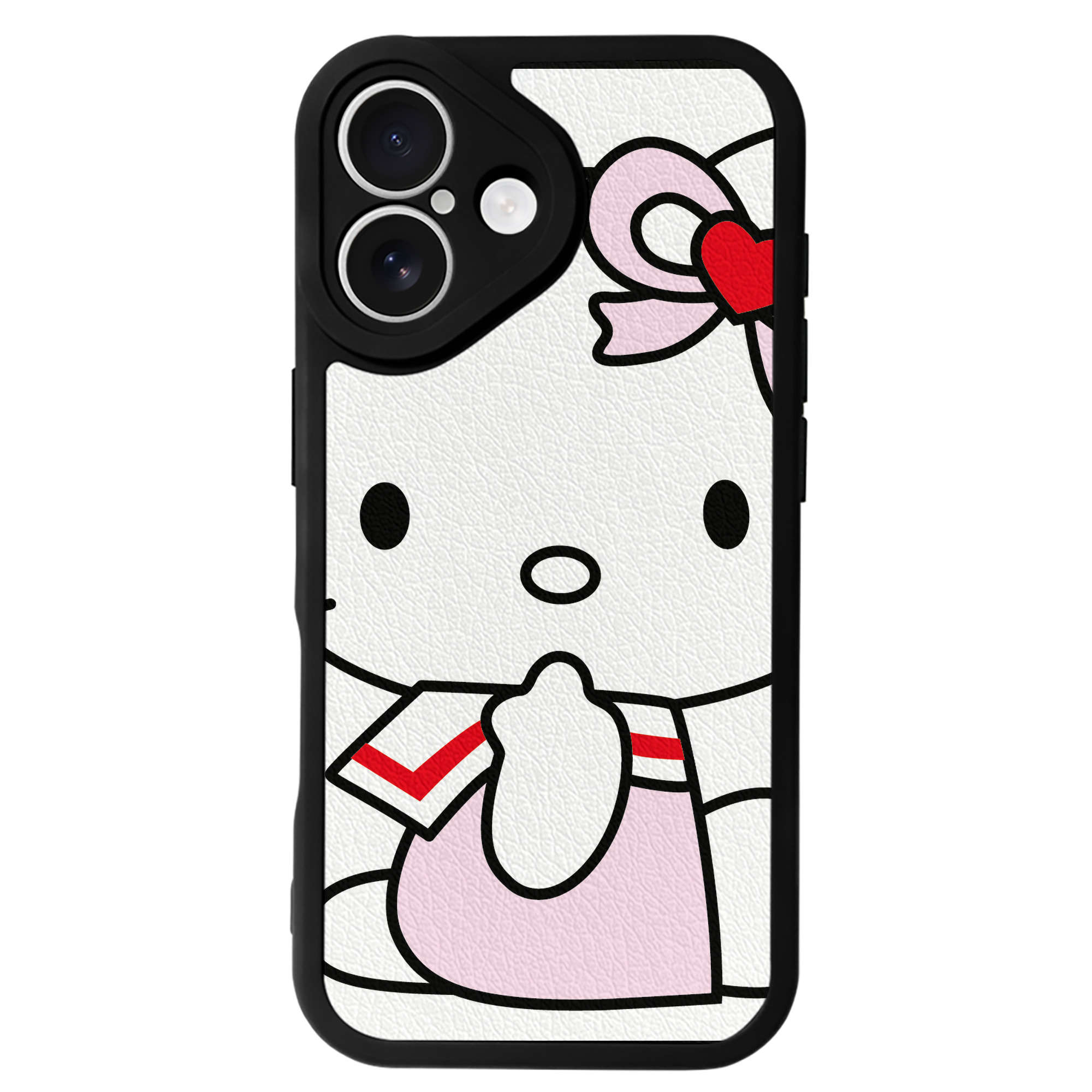 （画像用） Hello Kitty ハローキティ 【iPhone 16シリーズ対応】シリコンスマホケース（レザー調） 材質：シリコン